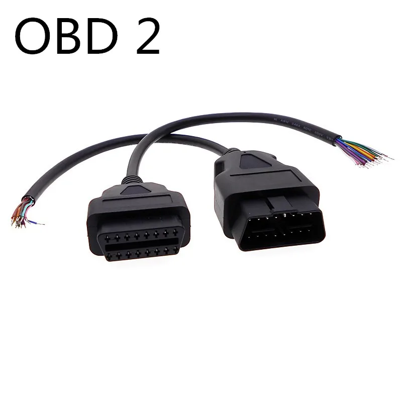 OBD 2 кабел 16Pin мъжки / женски конектор отворена линия ELM327 удължителна линия Open мъжки 30cm