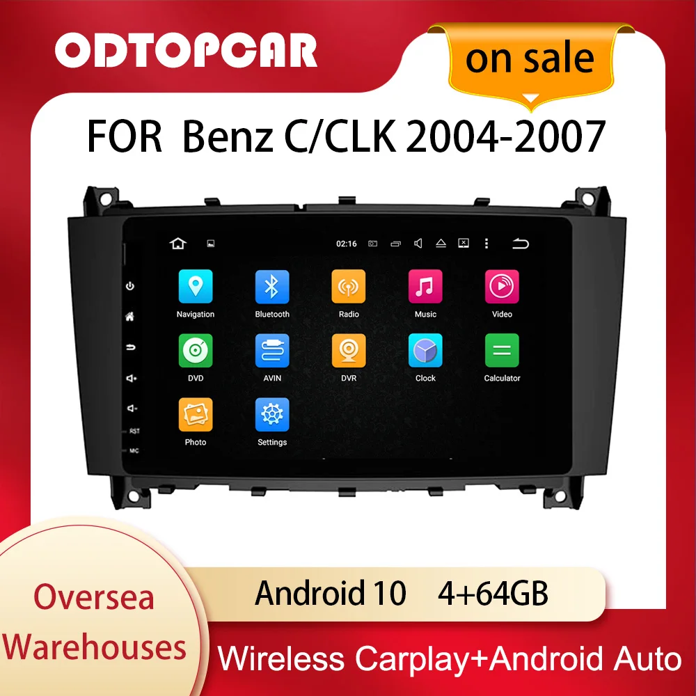 Odtopcar Autoradio За Mercedes-Benz C W203 CLK W209 Android Auto Carplay ъпгрейд GPS навигация сензорен екран WIFI Bluetooth
