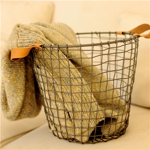 Желязна кошница за съхранение Кошница за съхранение на тел Кошница за сортиране на Sundries Кошница за мръсни дрехи Creative American zakka