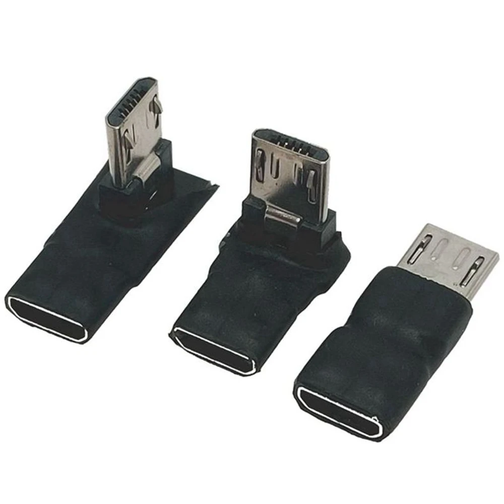 90 градуса USB ляво дясно нагоре под ъгъл микро 5pin женски към микро USB мъжки адаптер за данни към мини USB щепсел микро USB