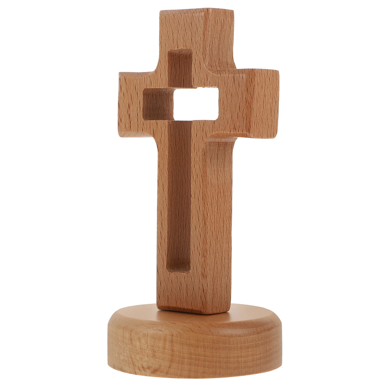 Healifty Дървен кръст Постоянен кръст Религиозен дървен кръст Основа Олтар Таблица Църква Коледа Начало Декорация на работния плот