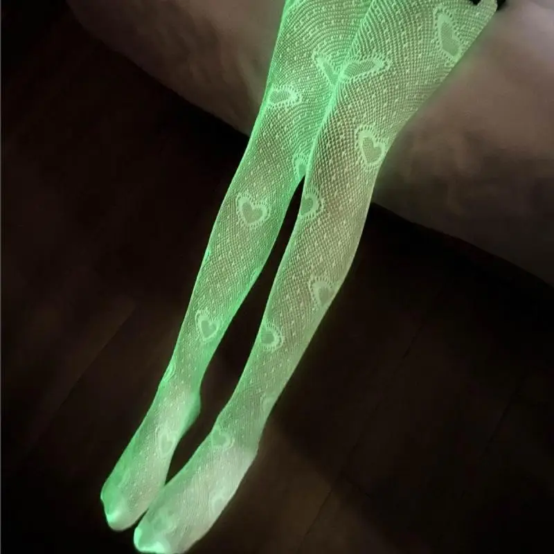 Жени Хелоуин творчески светещи чорапи Чорапогащник флуоресцентни издълбани персонализирани всички мач рибарска мрежа чорапи