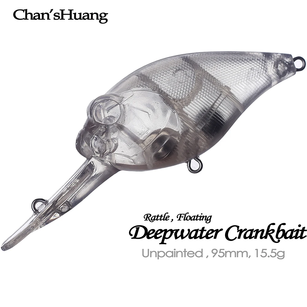 Chan'sHuang 10PCS Небоядисани заготовки стръв 95mm 15.5g Дълбоководна примамка Плаващи дрънкалки DIY Ръчно изработена изкуствена риболовна примамка