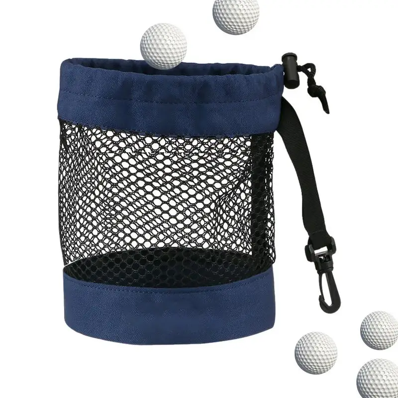 Golf топка торбичка чанта голф тройници чанта окото найлон топка притежателя торбичка чанта с чанта за съхранение голям капацитет преносим голф торбичка за