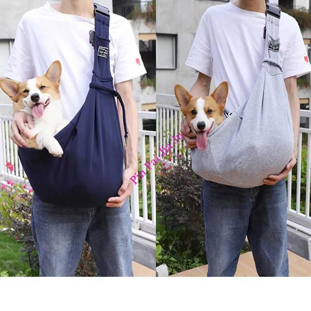 Pet Dog Carrier Bag Регулируема външна Travel Puppy Единична чанта за рамо Кучета Комфортна прашка чанта Corgi Puppy Tote Pouch