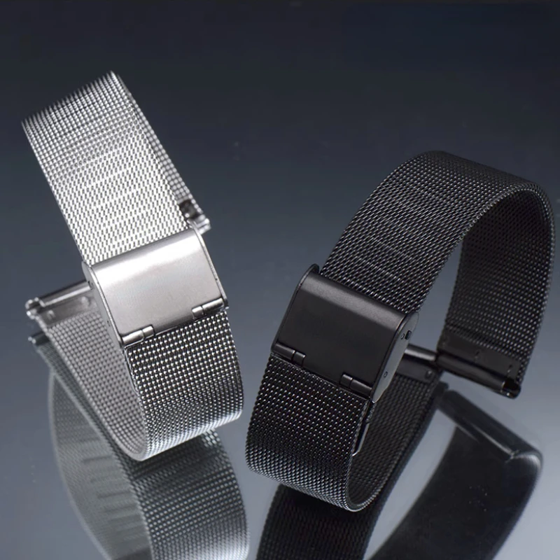 0.4 Mesh Milanese Metal Watch Band за DW за Huawei GT2 / GT3 20 / 22 / 24mm аксесоари за маншет от неръждаема стомана 10 / 12 / 14 / 16 / 18mm