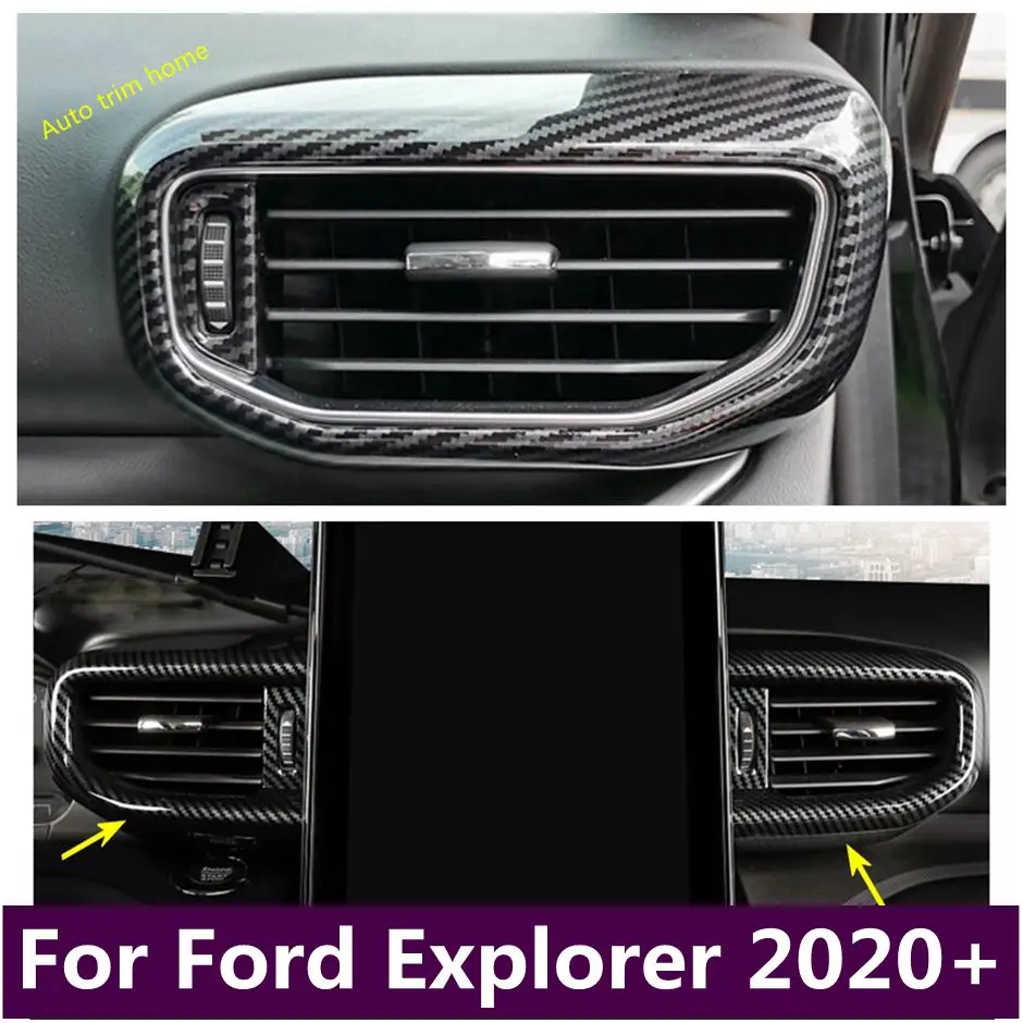 Inside + Среден климатик Outlet Вентилационни отвори Декорация Рамка Cover Trim Fit За Ford Explorer 2020 - 2023 Интериорни аксесоари