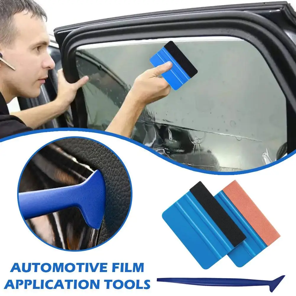 Vinyl Wrap Film Card Squeegee Automotive Film Application Wrapping Accessories Scraper Sticker Felt Suede Car Styling Tools T8F7
