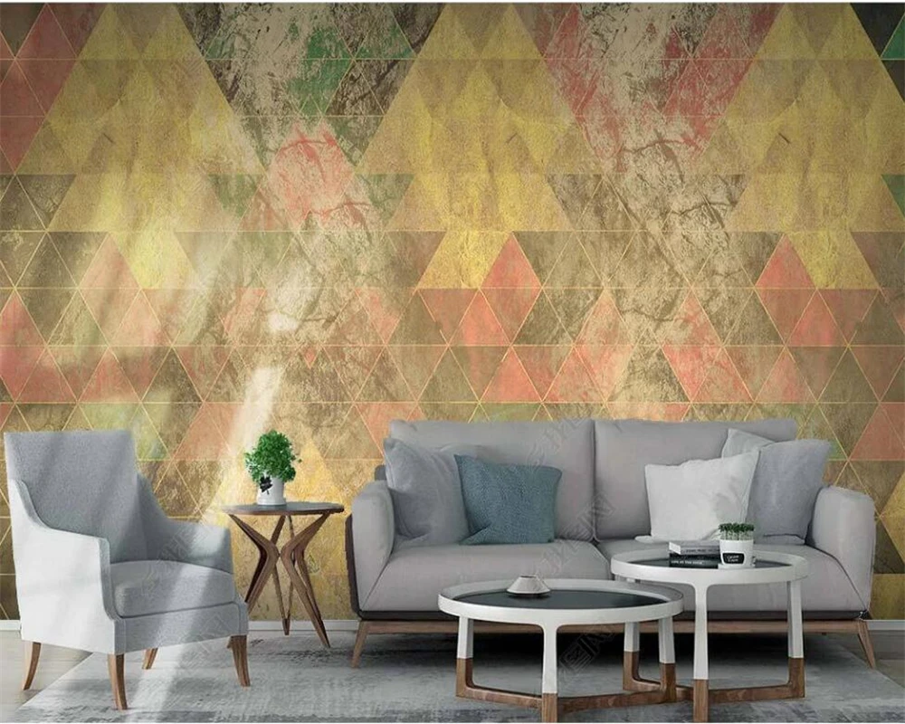 beibehang papel de parede Персонализирани нови модерни минималистични геометрични перо абстрактно злато реколта TV фон тапет 0