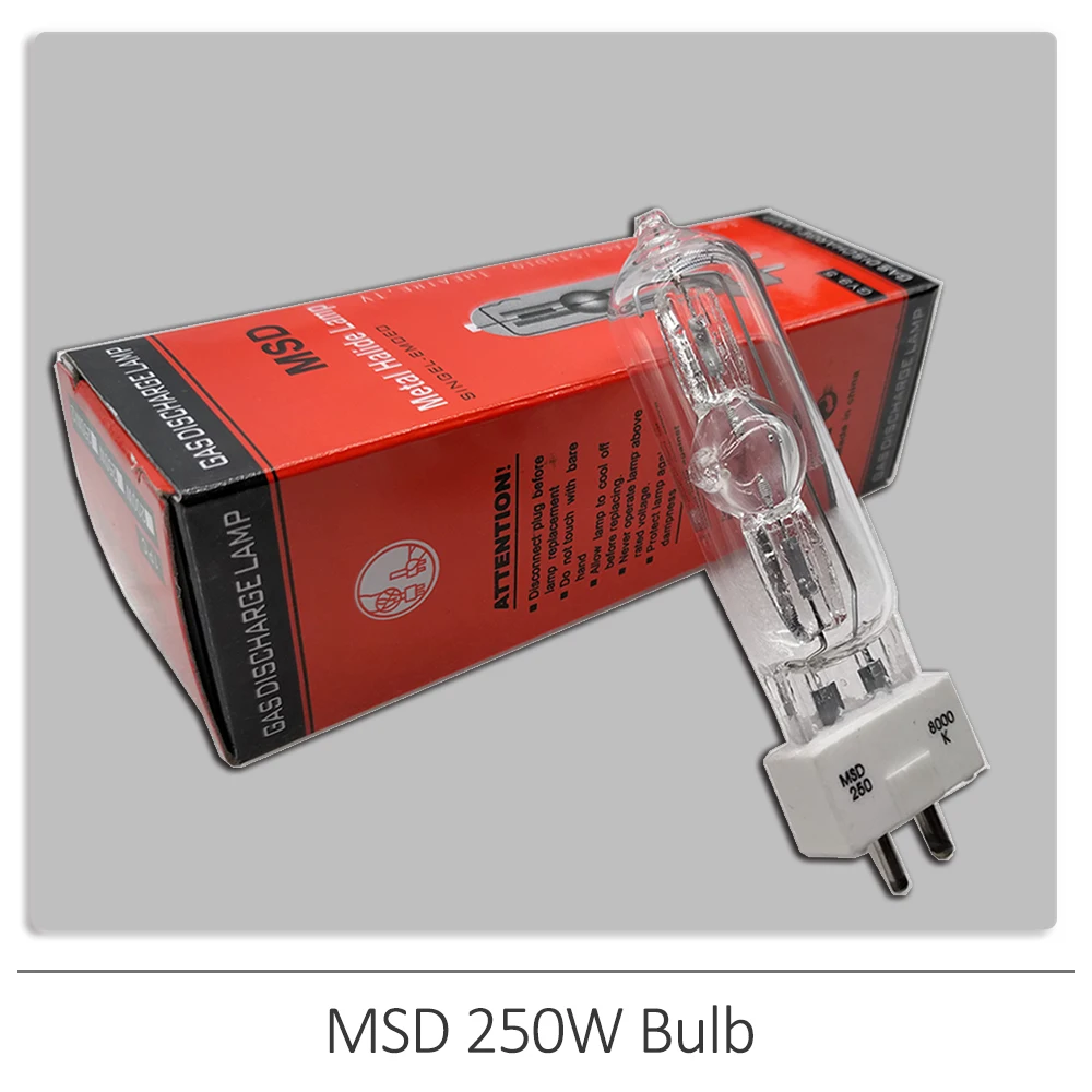 YUER Лампа за сценично осветление MSD 250/2 MSD 250W 90V MSR крушка 8000K метална халогенна лампа DJ Dsico Коледна движеща се крушка