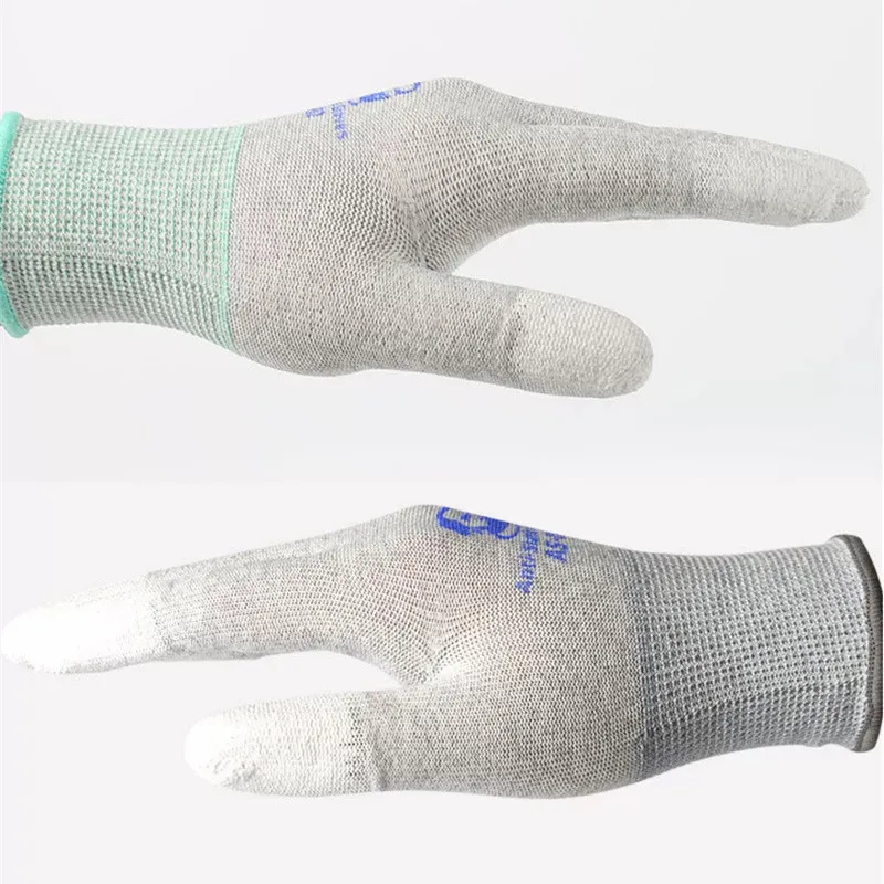 MECHANIC AS02 Антистатични ръкавици от въглеродни влакна Еластичност Неплъзгащ се PU покриващ слой Защитна ръкавица Електронни ръчни инструменти за ремонт