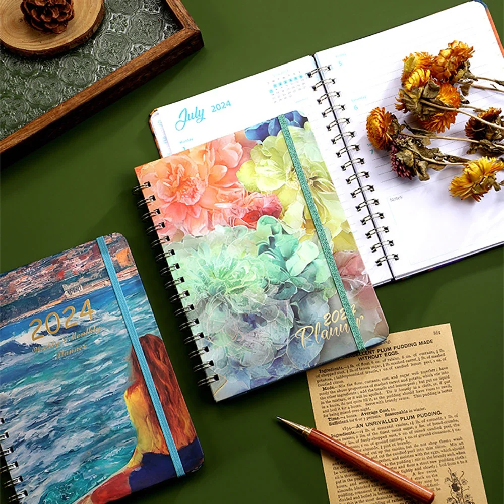 2024 Творчески плановик Coil Notebook A5 Английски бележник Дневник Ученици Канцеларски материали Офис Училищни пособия
