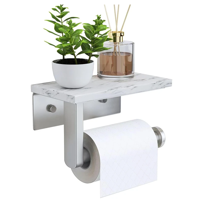 Нов мраморен държач за тоалетна хартия с рафт тоалетна хартия ролка държач стена монтиране за баня шкаф декоративни 0