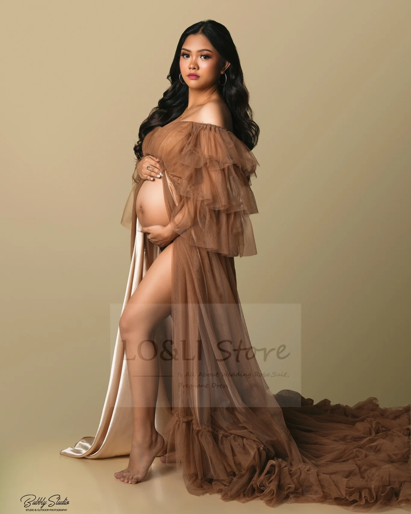 Тюл майчинство топка рокля за фотосесия секси бебе душ бременна жена рокли дълго женски бременност фотография дрехи