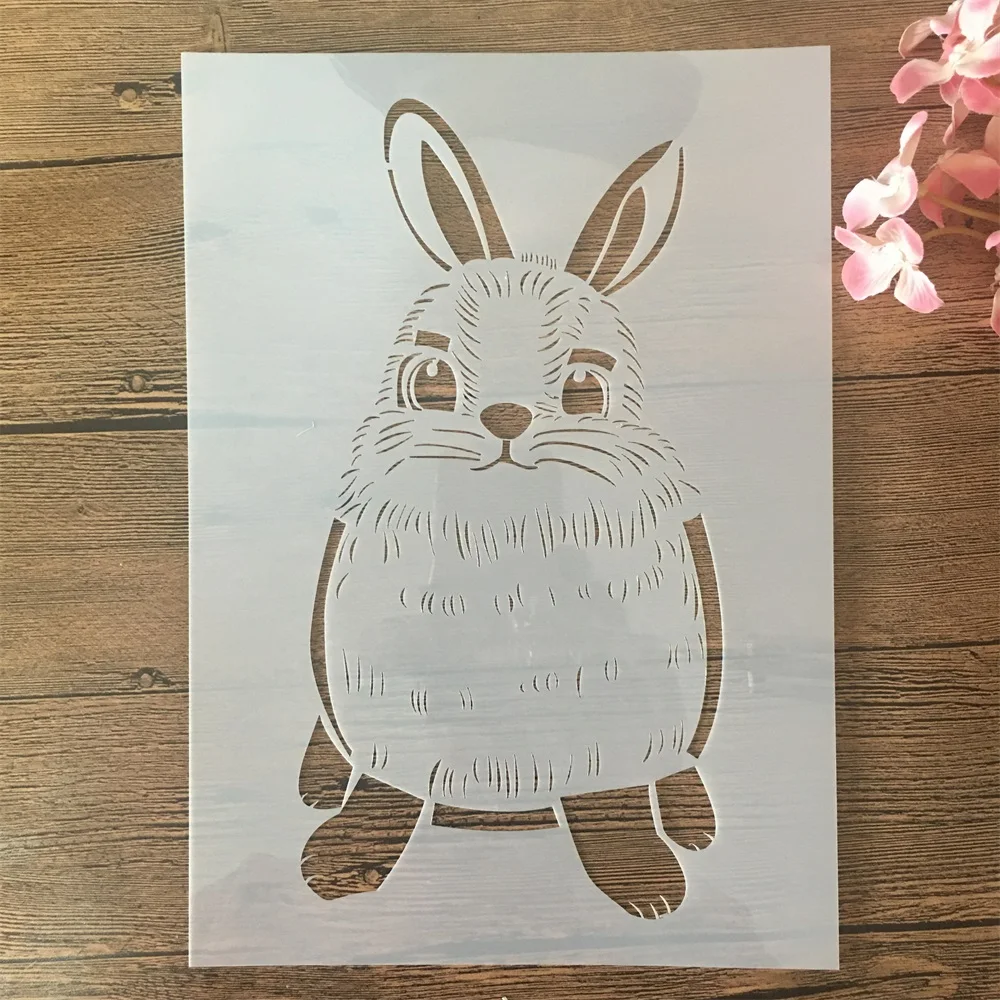 A4 29cm карикатура зайче заек DIY наслояване шаблони стена живопис скрапбук оцветяване щамповане албум декоративен шаблон