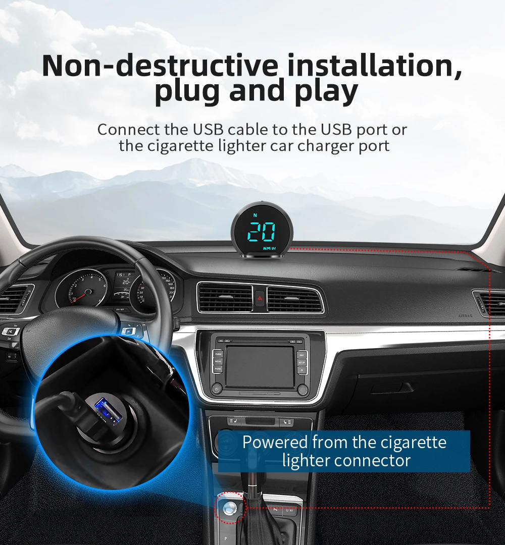 GPS G13 Head Up дисплей HUD за всички автомобили цифров скоростомер превозно средство Plug And Play Предно стъкло Електронни аксесоари