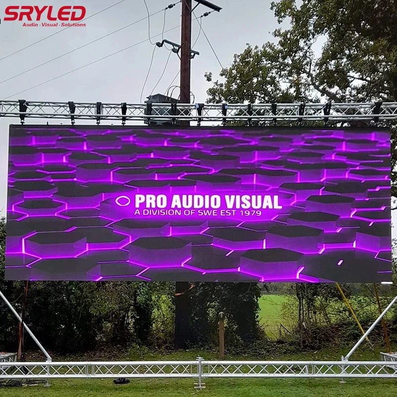SRYLED Led стена дисплей 500x500mm вътрешен открит под наем P3.91 безшевни снаждане етап фон Led видео екран