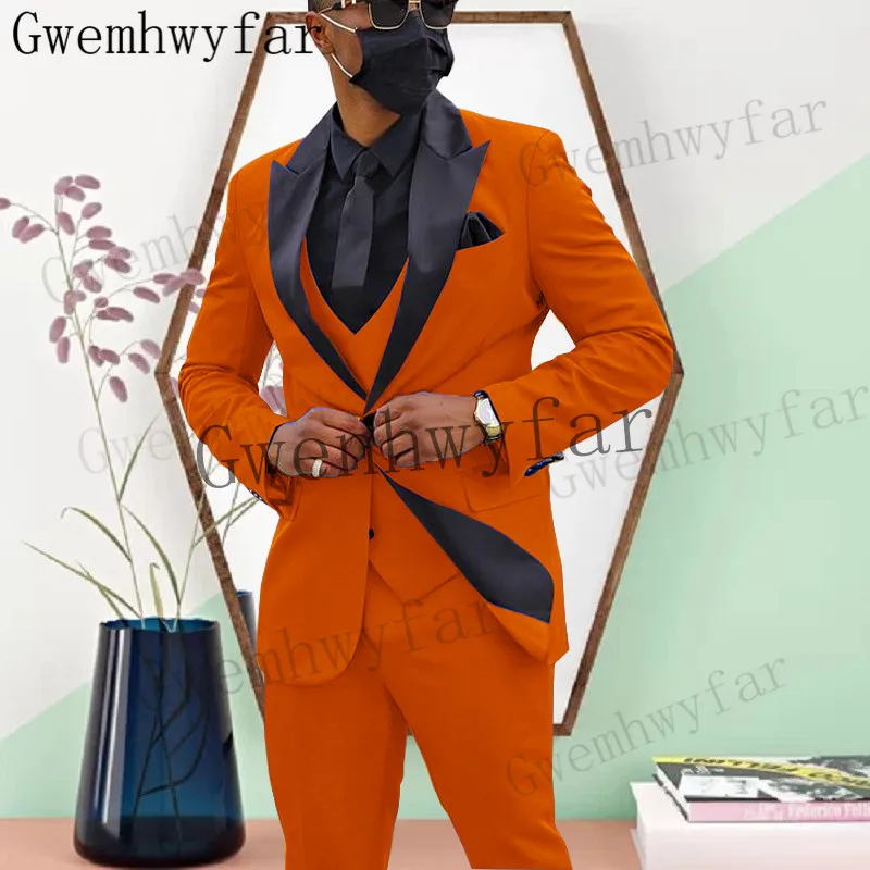 Gwenhwyfar класически реколта мъже смокинги костюми 3 парчета набор по поръчка бизнес смарт случайни яке панталони ежедневно модно палто