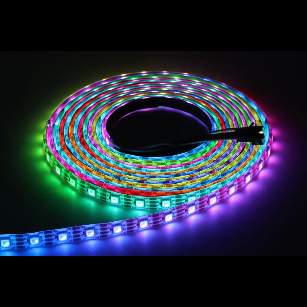 WS2815 RGB мечта цвят промяна LED лента светлина Smart индивидуално адресируеми LED двоен сигнал 30/60/144 светодиоди / м IP30/65/67 DC12V 2