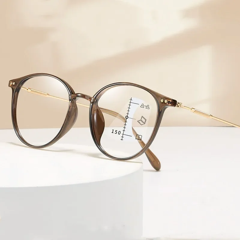 кръгли мутифокални прогресивни очила за четене Унисекс Лукс Близо до Фар Пресбиопия Очила Моден дизайн Прозрачни очила 1