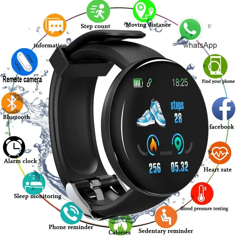 D18 Смарт часовник сърдечен ритъм кръвно налягане фитнес тракер мъже жени смарт маншет водоустойчив спортен смарт часовник за Android IOS