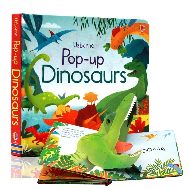 Peep Inside Pop Up Динозаври Английски Образователни 3D клапа картинни книги Бебе деца четене книга