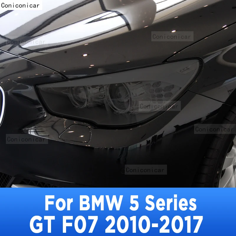 За BMW Серия 5 GT G07 2010-2017 Оттенък на фаровете на автомобила Опушен черен защитен капак Аксесоари за защита на филма Стикер PPFfilm