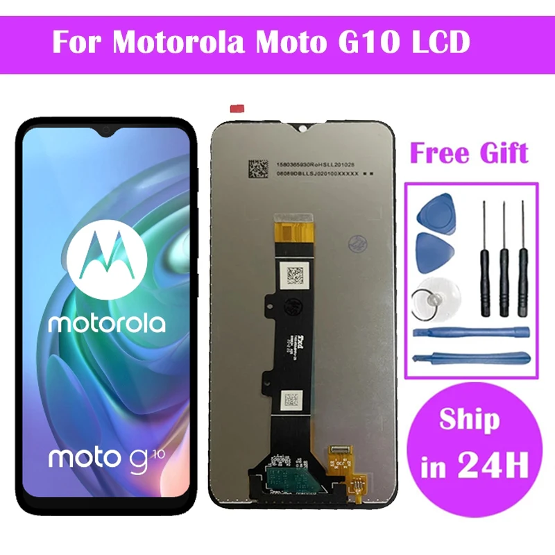 100% тест 6.5'' за Motorola Moto G10 LCD XT2127-2 XT2127-3 LCD дисплей със сензорен екран събрание безплатна доставка