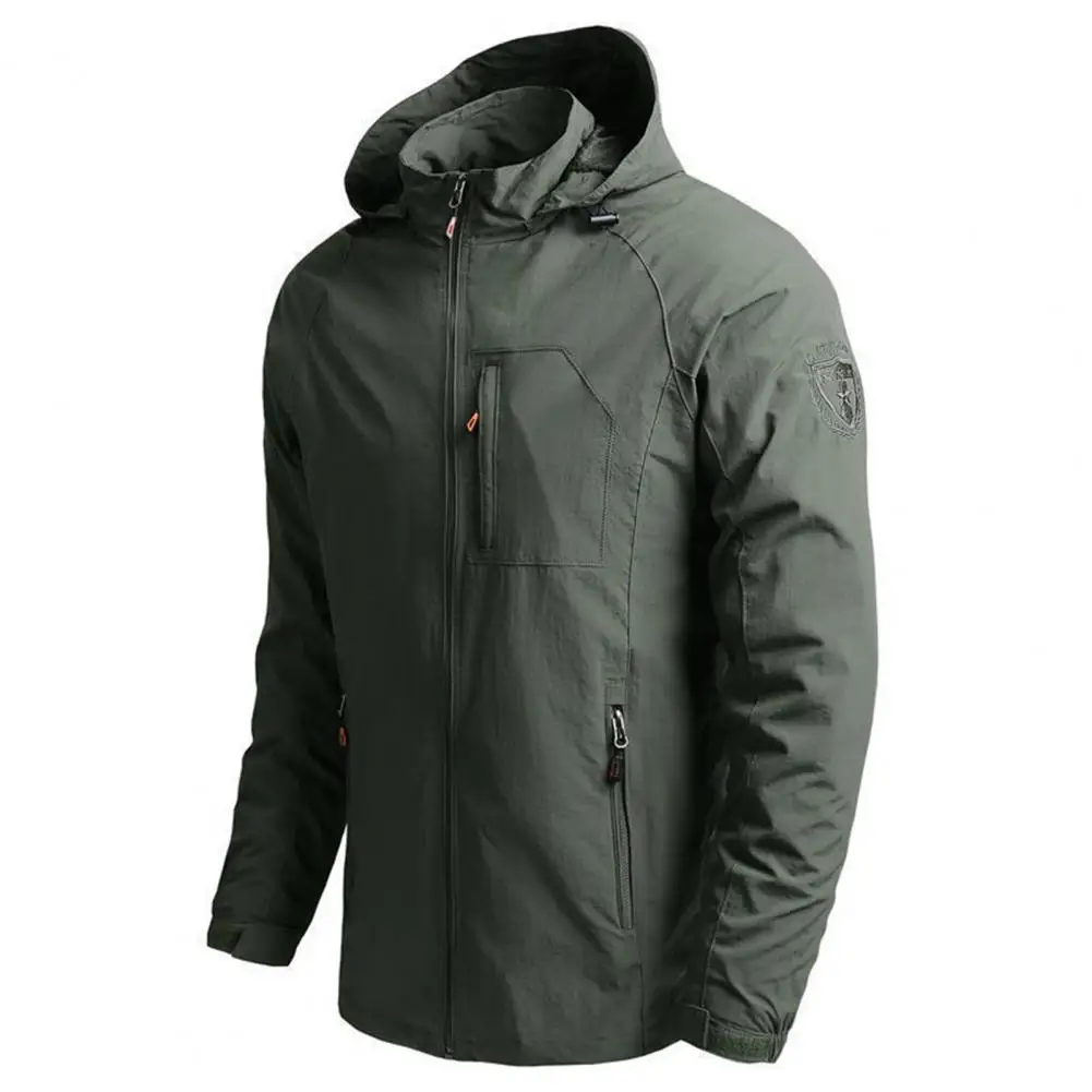  Палто за защита при всякакви метеорологични условия Плътен цвят Военно полезно яке Универсален мъжки ветроупорен качулка якета с за случайни 1