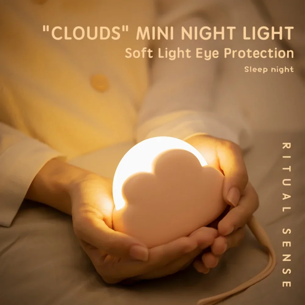 Детска нощна светлина облак бебе нощна светлина сладък за дома спалня дете USB карикатура Led лампа коледен подарък 2