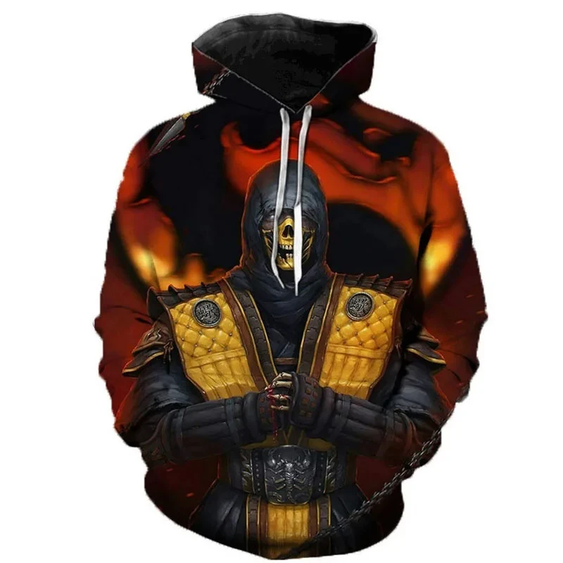 2023 Игра Mortal Kombat 11 3D отпечатани качулки Мъже / Жени Личност Суитчъри Cosplay Streetwear Тийнейджъри Модно палто 4
