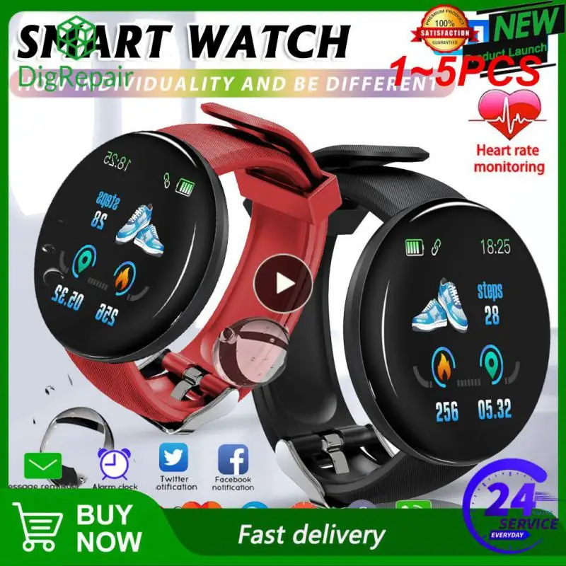 1 ~ 5PCS цифров Led електронен интелигентен ръчен часовник Smart Sport Watch bluetooth-съвместим сърдечен ритъм кръвно налягане фитнес тракер