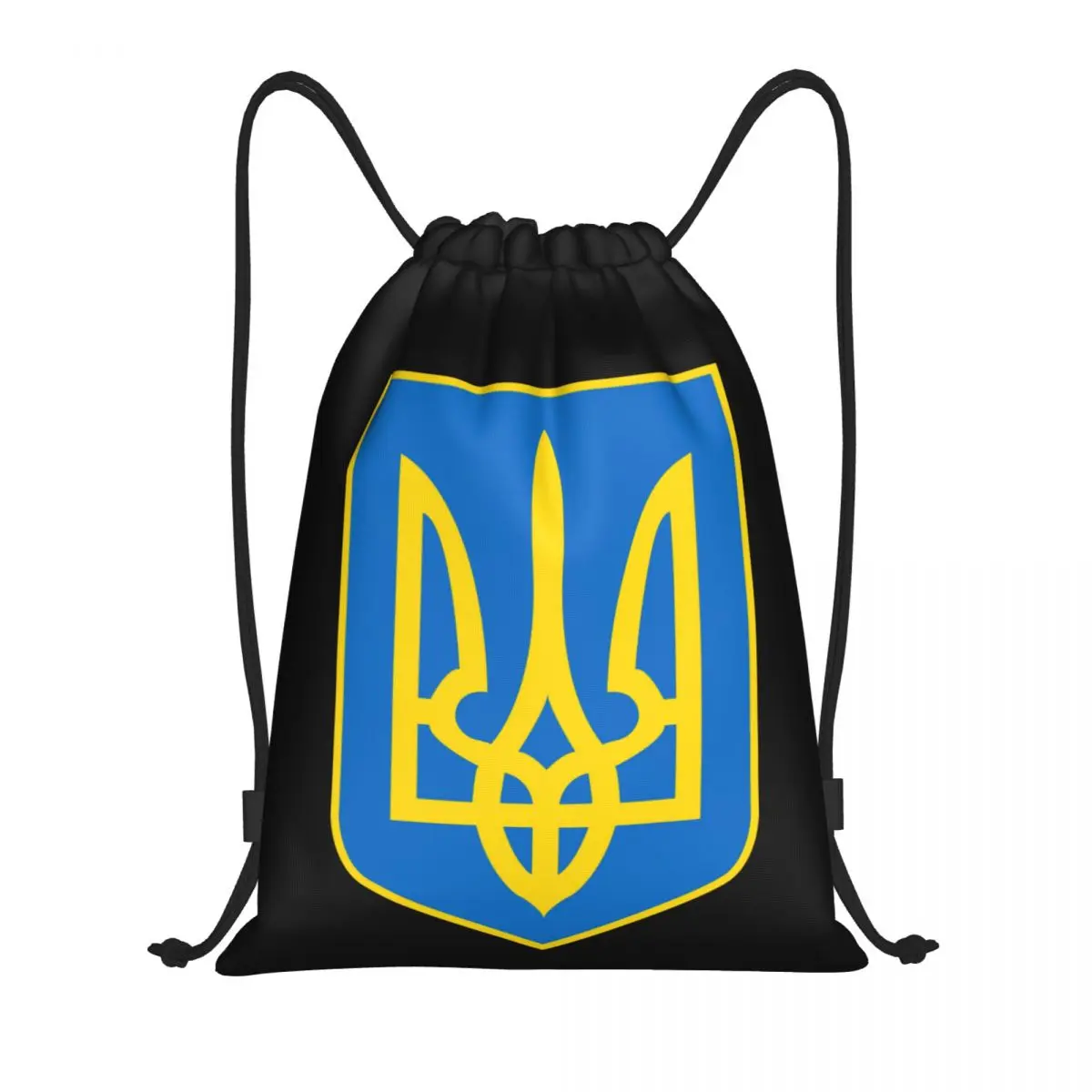 Герб Украйна флаг шнур раница жени мъже спорт фитнес sackpack преносим украински емблема Trident пазарска чанта чувал