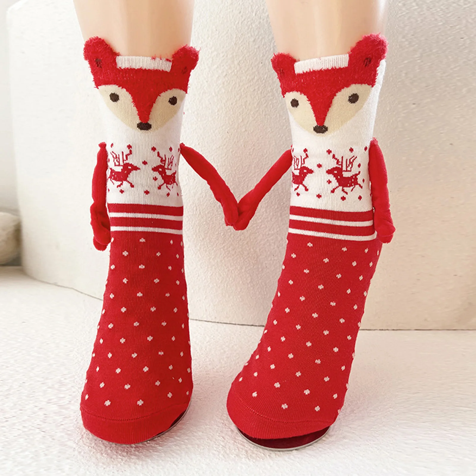 1 чифт сладки топли уютни вътрешни чорапи коледни магнитни чорапи зимни анимационни чорапи за възрастни тийнейджъри деца за жени мъже