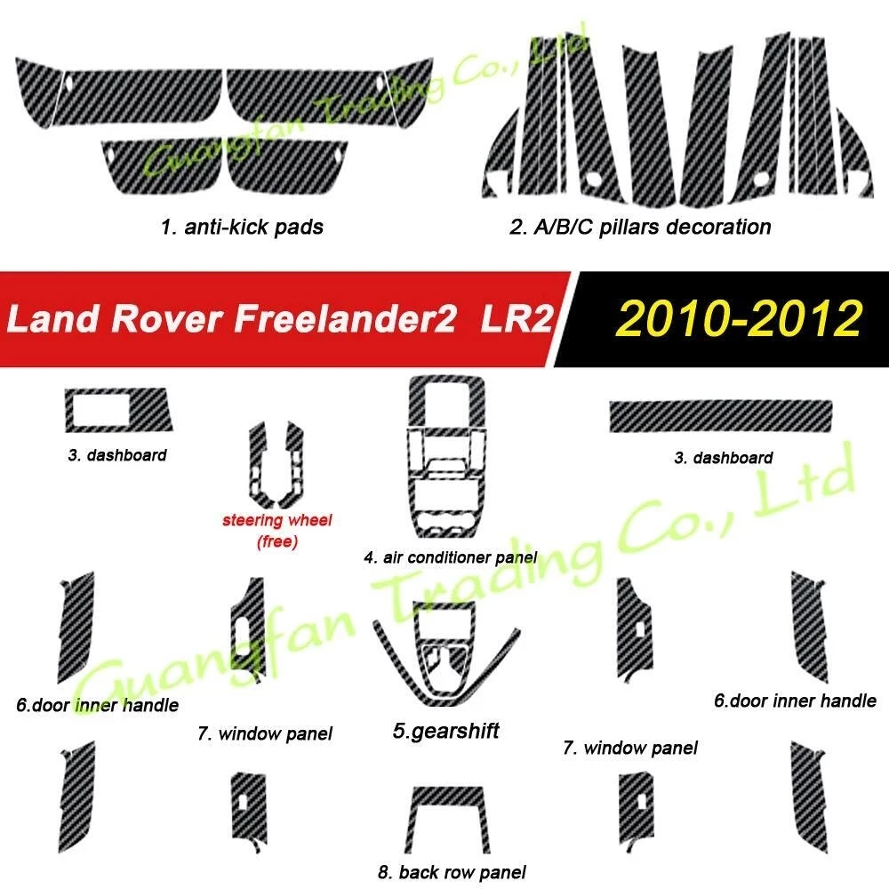 За Land Rover Freelander 2 LR2 година 2010-2015 3D/5D въглеродни влакна кола вътрешна тапицерия покритие интериор стикер декоративни аксесоари