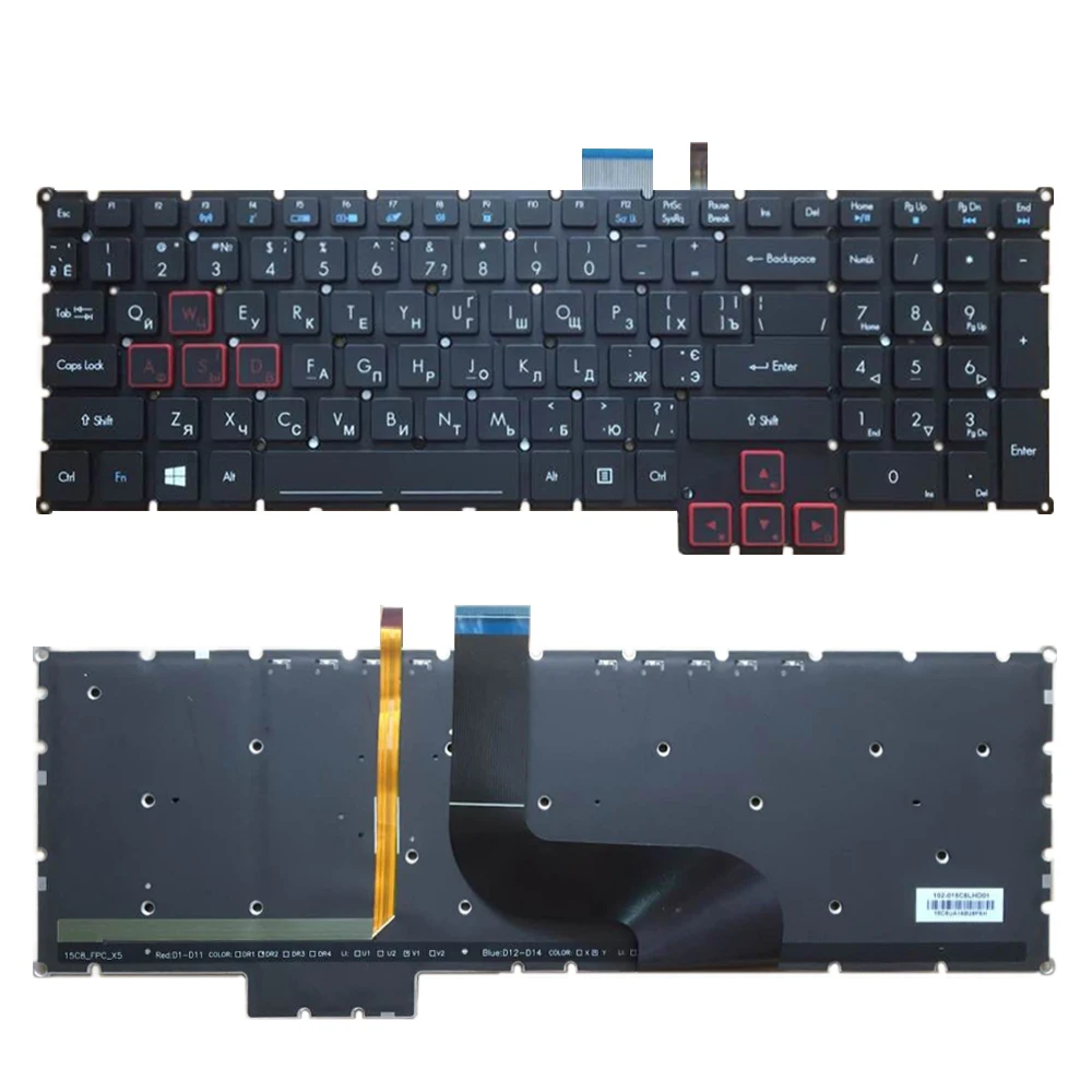 Нова RU руска клавиатура с подсветка за Acer Predator 17 15 GX-791 GX-792 G9-591 G9-591R G9-592 G9-593 G9-791 G9-792 PH517-51