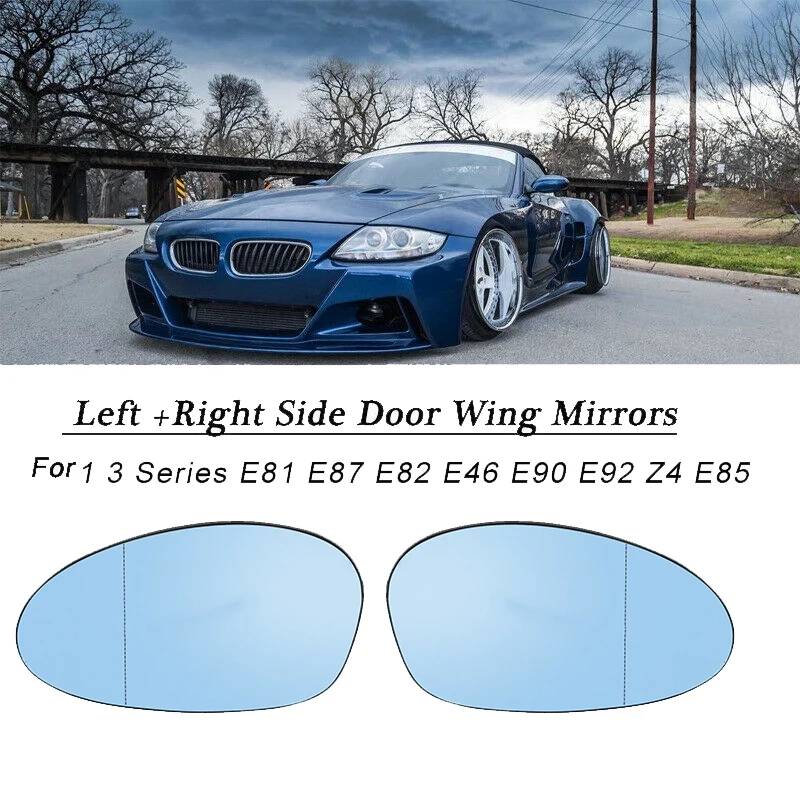 Дясно странично синьо крило огледало огледало за обратно виждане Стъкло отопляемо за BMW 1 3 Series E81 E87 E82 E46 E90 E92 Z4 E85