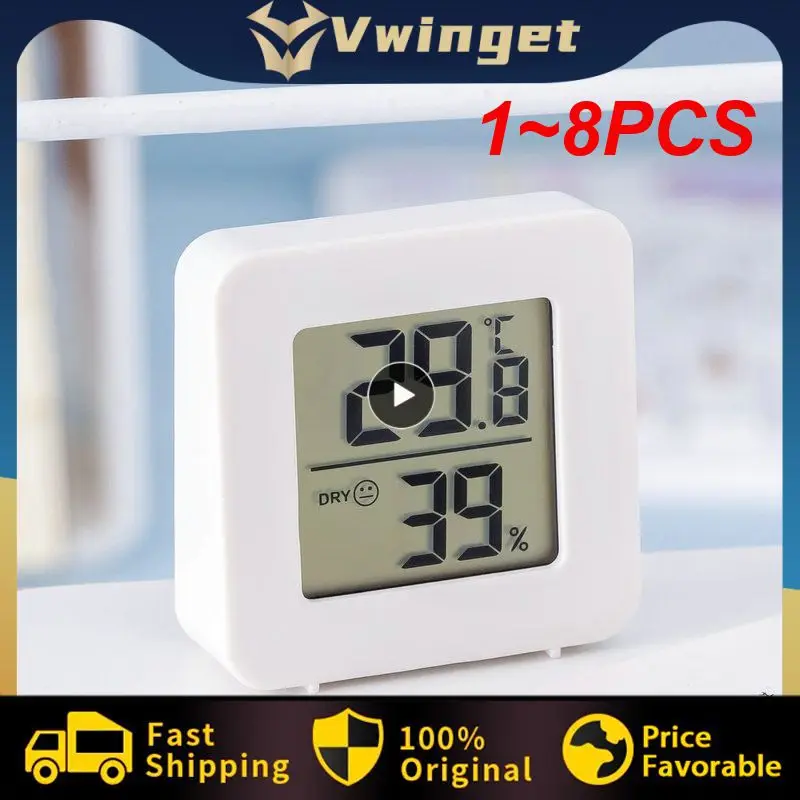  1 ~ 8PCS мини вътрешен термометър LCD цифрова температура стая хигрометър габарит сензор влажност метър вътрешен хигрометър термометър