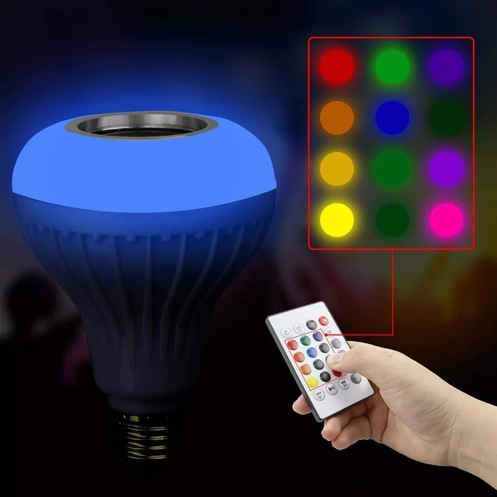 12W E27RGB Bluetooth светлина музика многоцветни променящи се крушки Bluetooth Led интелигентни крушки с дистанционно управление за домашно парти 1