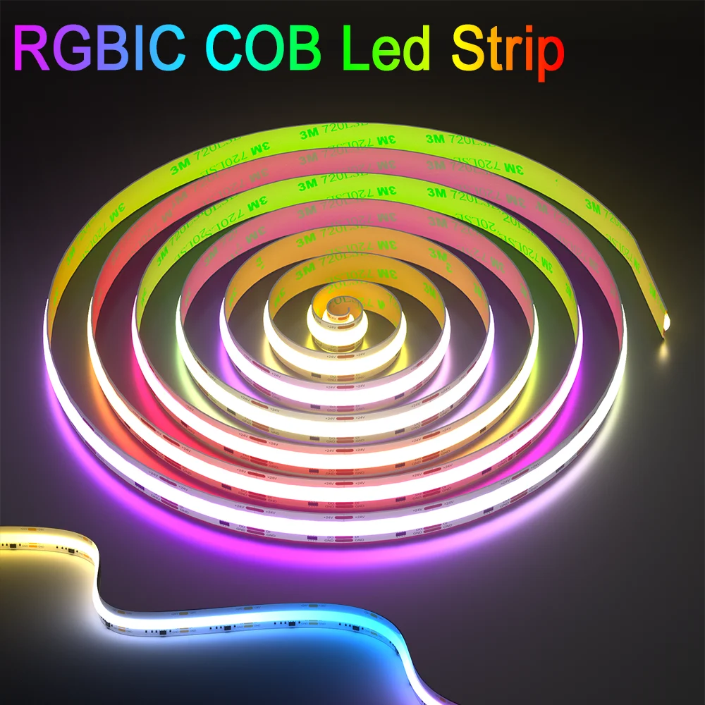 Tuya WiFi RGB IC LED лента адресируема мечта цвят COB лента светлина WS2811 работи пълноцветен RGB лента светлини Работа с Alexa