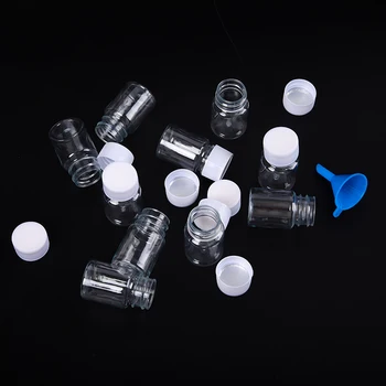10PCS Пластмасови PET Clear празни уплътнителни бутилки Твърд прах медицина хапче флакон контейнер реагент опаковане бутилка за многократна употреба бутилки