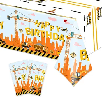 130x220cm карикатура инженерство превозно средство багер за еднократна употреба покривка момчета честит рожден ден парти декор трафик кола таблица покритие