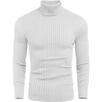 15 цвята!2023 Есен и зима Мъжки нови топли високо деколте твърди еластични плетени дъното пуловер пуловер мъже Harajuku пуловери
