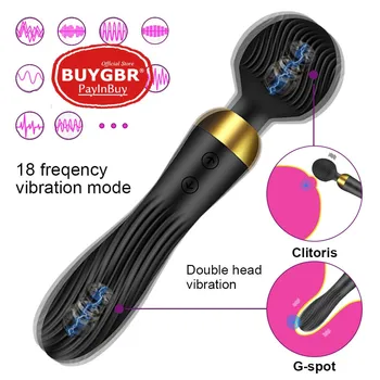 18 скорости Мощен вибратор AV магическа пръчка G-Spot масажор Секс играчки за жени Двойки Клиторът стимулира стоките за възрастни