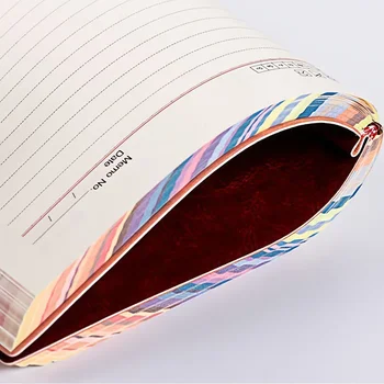 1pc A6 Rainbow Edge бележник със 100 листа мека кожена корица офис училище студент работа среща запис книга дневник 4