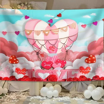 1PC - Свети Валентин балон облак фон романтична тема фестивал парти подарък декорация подпори фон кърпа