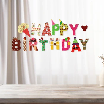 1бр комплект 9 8 фута дъга хартия карта за рожден ден Честит рожден ден декорации Честит рожден ден банер рожден ден 4
