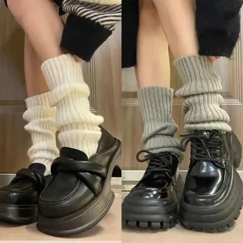 2023 Лолита Подгряващи крака Дамски дълги чорапи вълна плетени крак покритие ръка топло Y2K есен зима плетене на една кука купчина чорапи ботуши маншети