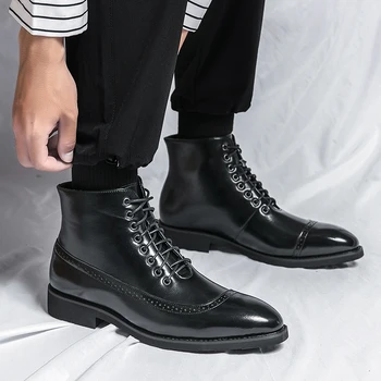 2023 Нова мода Удобен майсторски дизайн Кожени мъжки обувки Официални бизнес офис кожени обувки Елегантни мъжки обувки