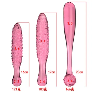20cm розов стъкло вибратор анален вагинален щепсел възрастни секс играчки за жени мъже задника дилататор двойки женски мастурбатор опашка доставки магазин